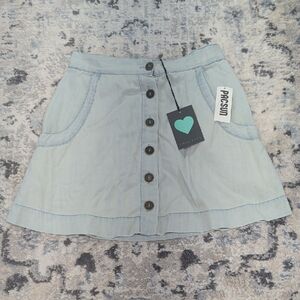 Kendall & Kylie PacSun Light Wash Button Front Mini Skirt Size S